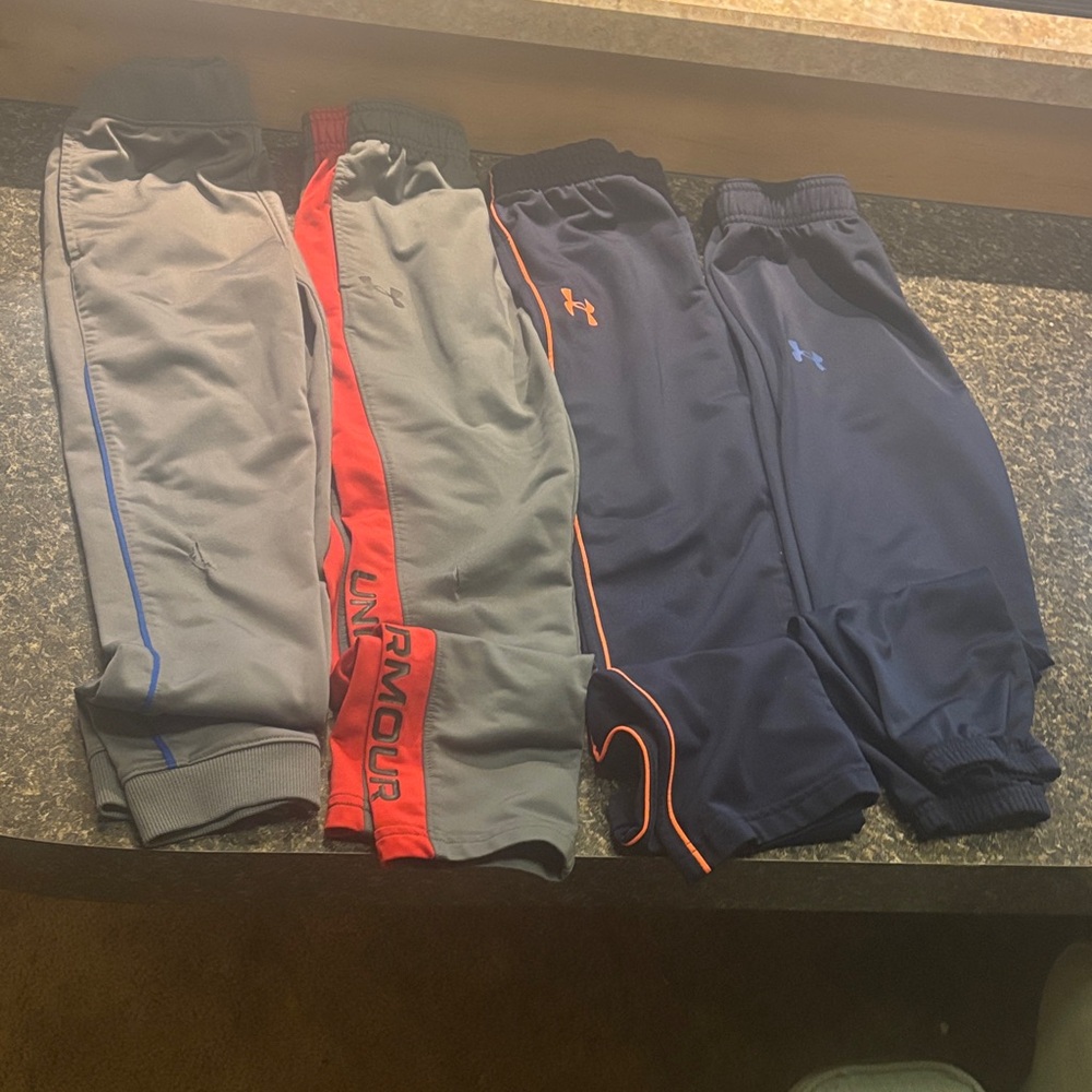 Under Armour Kids' Gray, Red, and Navy Joggers